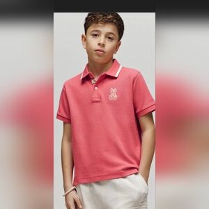 Psycho Bunny Coral Polo with Bunny Logo
